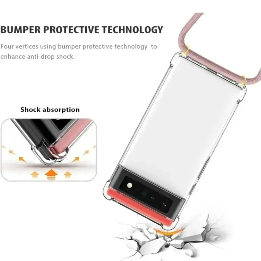 YESPURE Crossbody Case for Google Pixel 6 Pro 6.71 inch Clear Neck Cord (NWT)